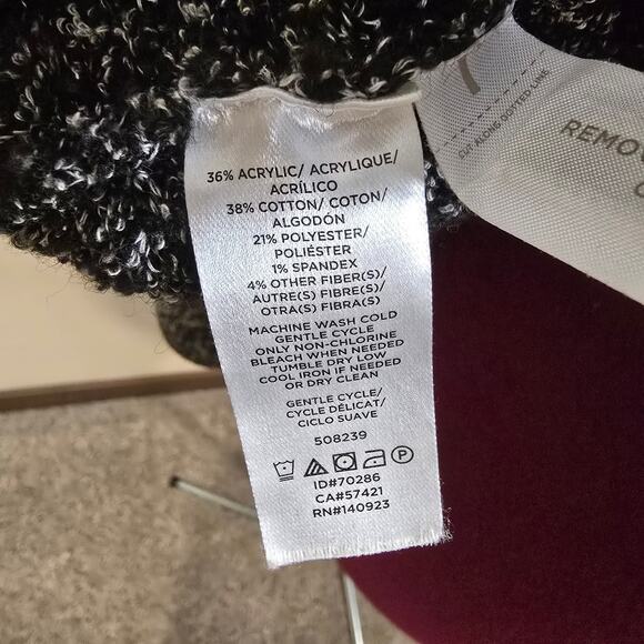 Women's LOFT Black & White Open Front Sweater Cardigan | Size Large - Picture 10 of 10